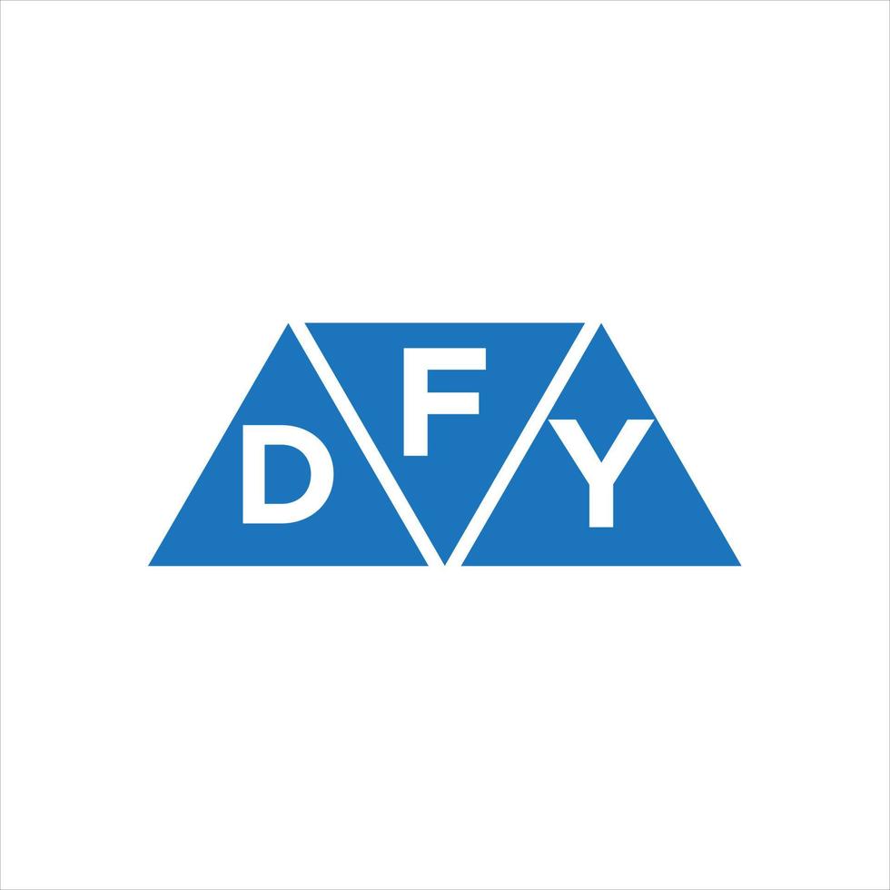 diseño de logotipo en forma de triángulo fdy sobre fondo blanco. concepto de logotipo de letra de iniciales creativas fdy. vector