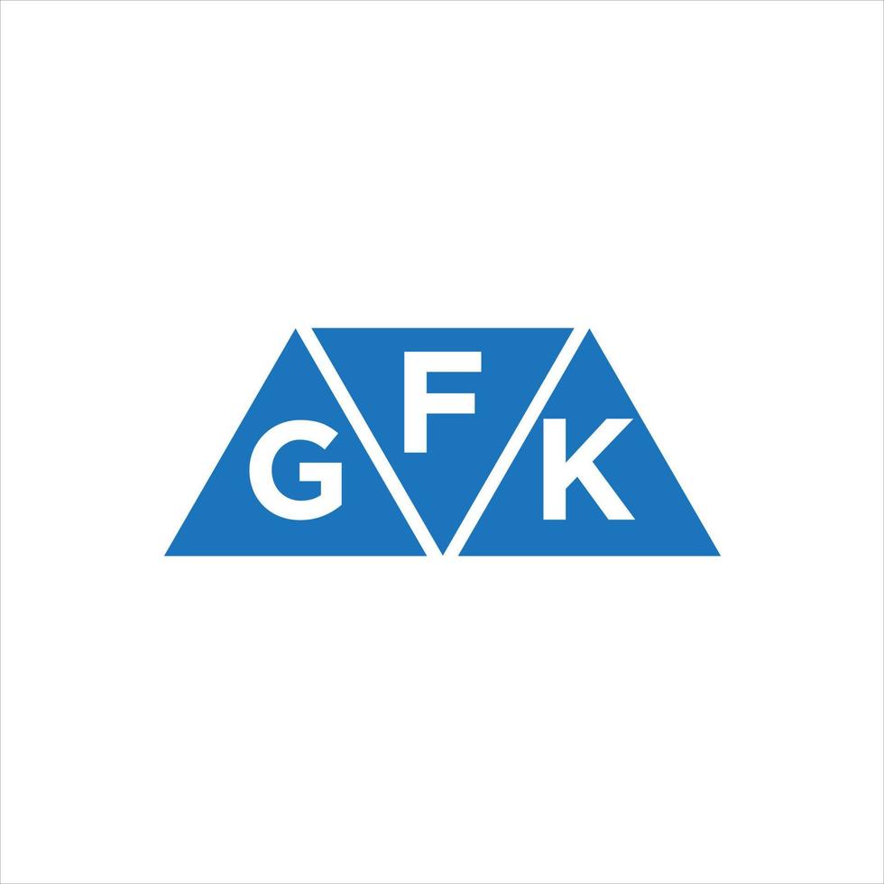 diseño de logotipo en forma de triángulo fgk sobre fondo blanco. concepto de logotipo de letra de iniciales creativas fgk. vector