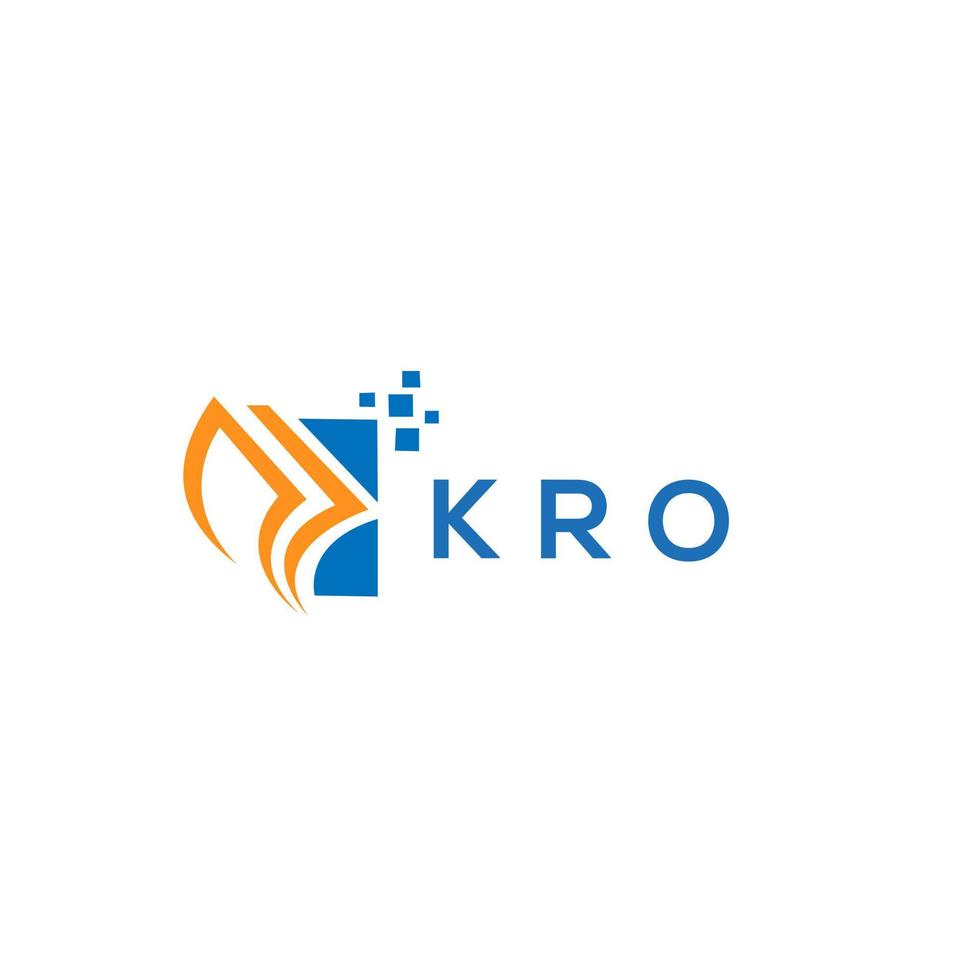 diseño de logotipo de contabilidad de reparación de crédito kro sobre fondo blanco. kro creative iniciales gráfico de crecimiento letra logo concepto. diseño del logotipo de finanzas empresariales kro. vector