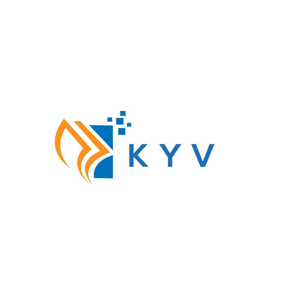 diseño de logotipo de contabilidad de reparación de crédito kyv sobre fondo blanco. kyv creative iniciales crecimiento gráfico carta logo concepto. diseño del logotipo de finanzas empresariales de kyv. vector