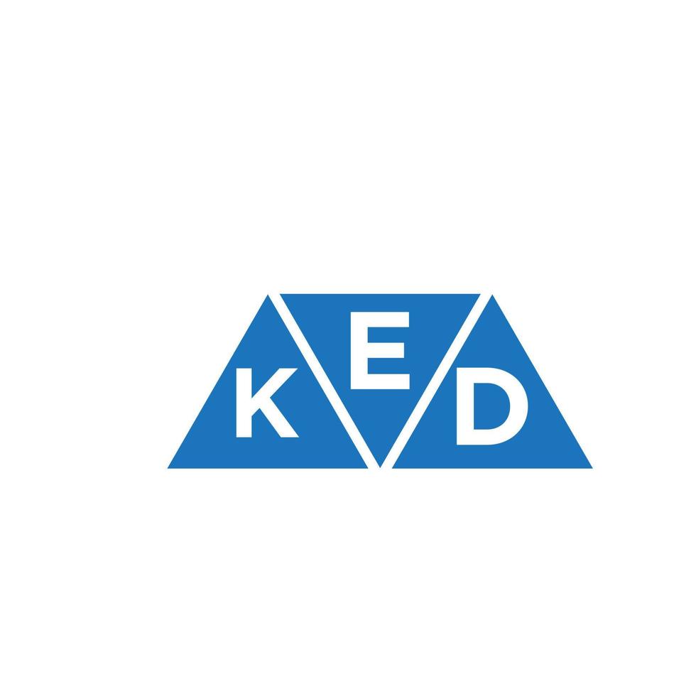 diseño de logotipo en forma de triángulo ekd sobre fondo blanco. ekd creative initials letter logo concept.ekd diseño de logotipo en forma de triángulo sobre fondo blanco. concepto de logotipo de letra de iniciales creativas ekd. vector