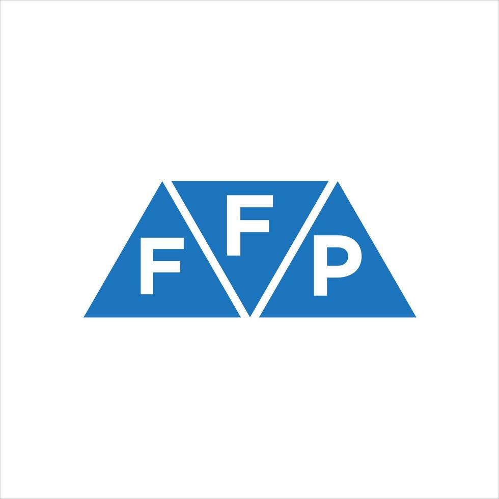 diseño de logotipo en forma de triángulo ffp sobre fondo blanco. Concepto de logotipo de letra de iniciales creativas ffp. vector