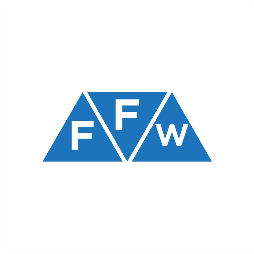 Diseño de logotipo en forma de triángulo ffw sobre fondo blanco. Concepto de logotipo de letra de iniciales creativas ffw. vector