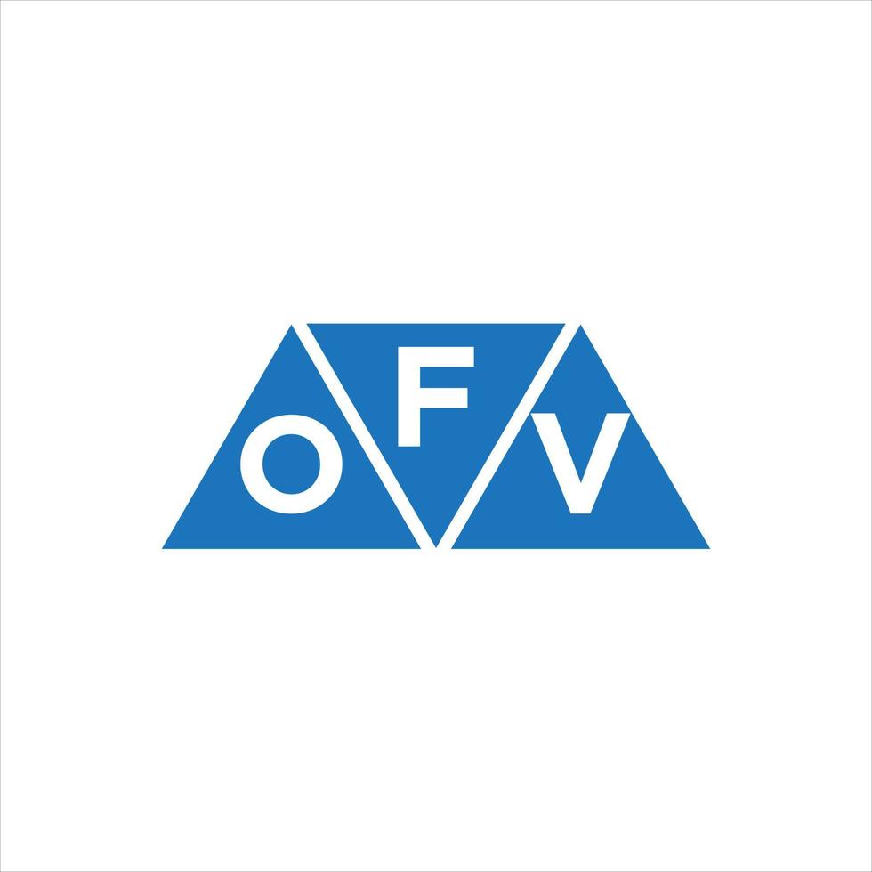 diseño de logotipo en forma de triángulo fov sobre fondo blanco. concepto de logotipo de letra inicial creativa fov. vector