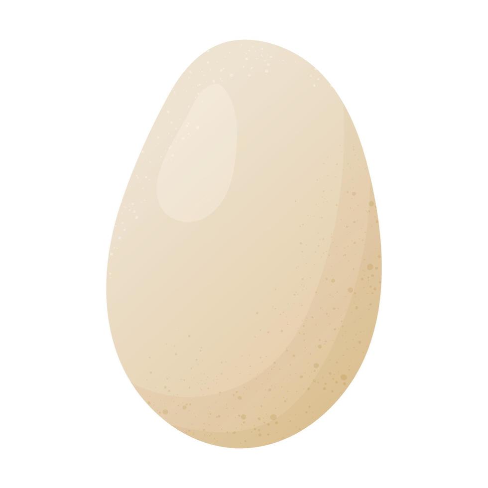 Simple vector cartoon image of a white chicken egg. Healthy natural food rich in calcium. Easter icon.