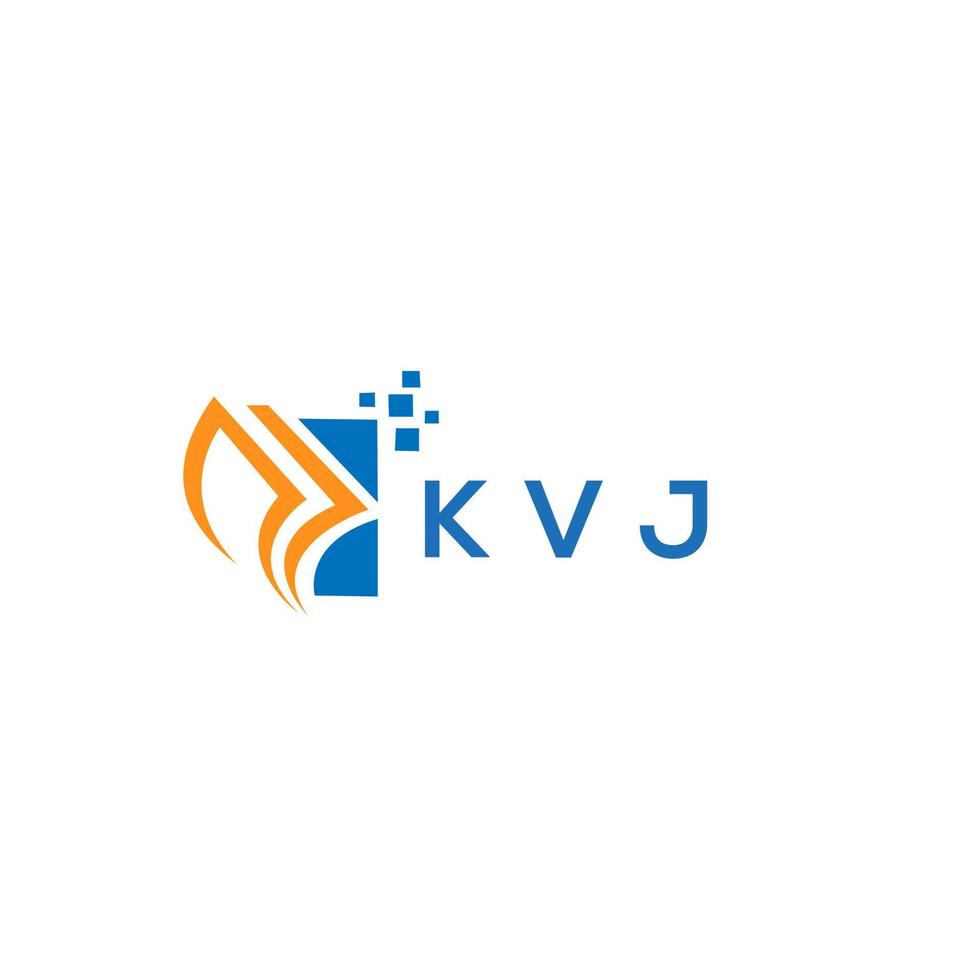 diseño de logotipo de contabilidad de reparación de crédito kvj sobre fondo blanco. kvj iniciales creativas gráfico de crecimiento letra logo concepto. diseño del logotipo de finanzas empresariales kvj. vector