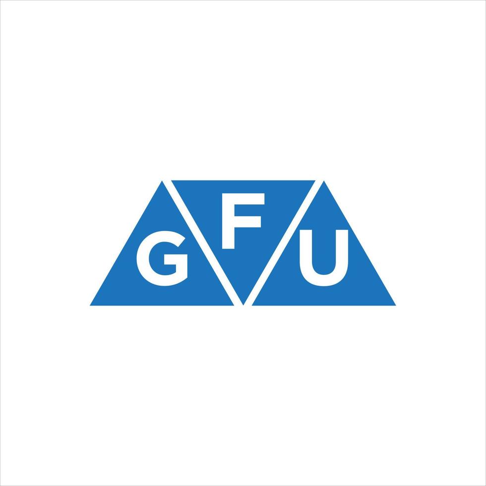 diseño de logotipo en forma de triángulo fgu sobre fondo blanco. concepto de logotipo de letra de iniciales creativas fgu. vector