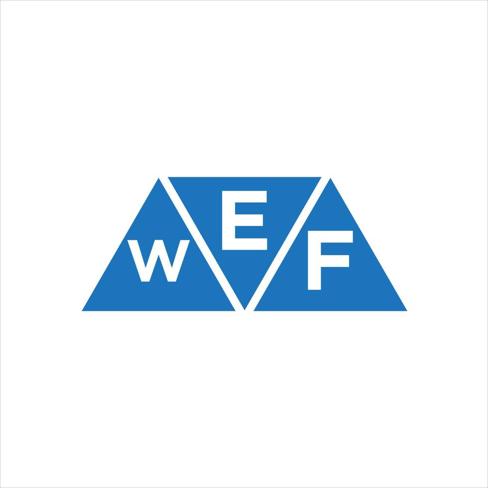 diseño de logotipo en forma de triángulo ewf sobre fondo blanco. concepto de logotipo de letra de iniciales creativas ewf. vector