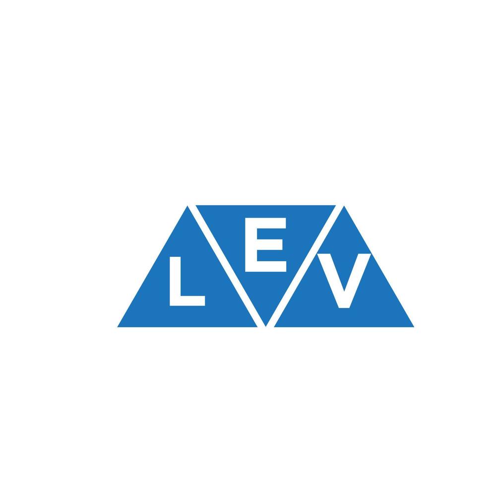 diseño de logotipo en forma de triángulo elv sobre fondo blanco. concepto de logotipo de letra de iniciales creativas elv. vector