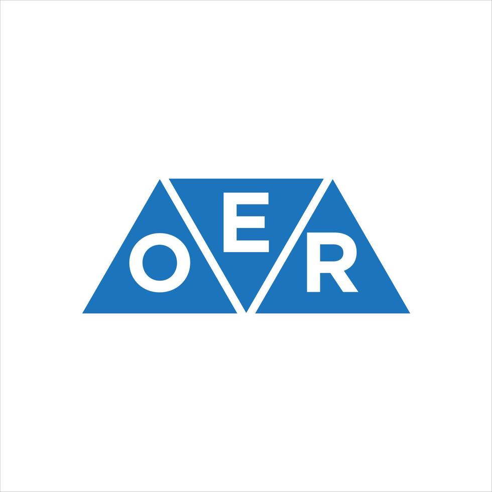 eor diseño de logotipo en forma de triángulo sobre fondo blanco. eor concepto de logotipo de letra de iniciales creativas. vector