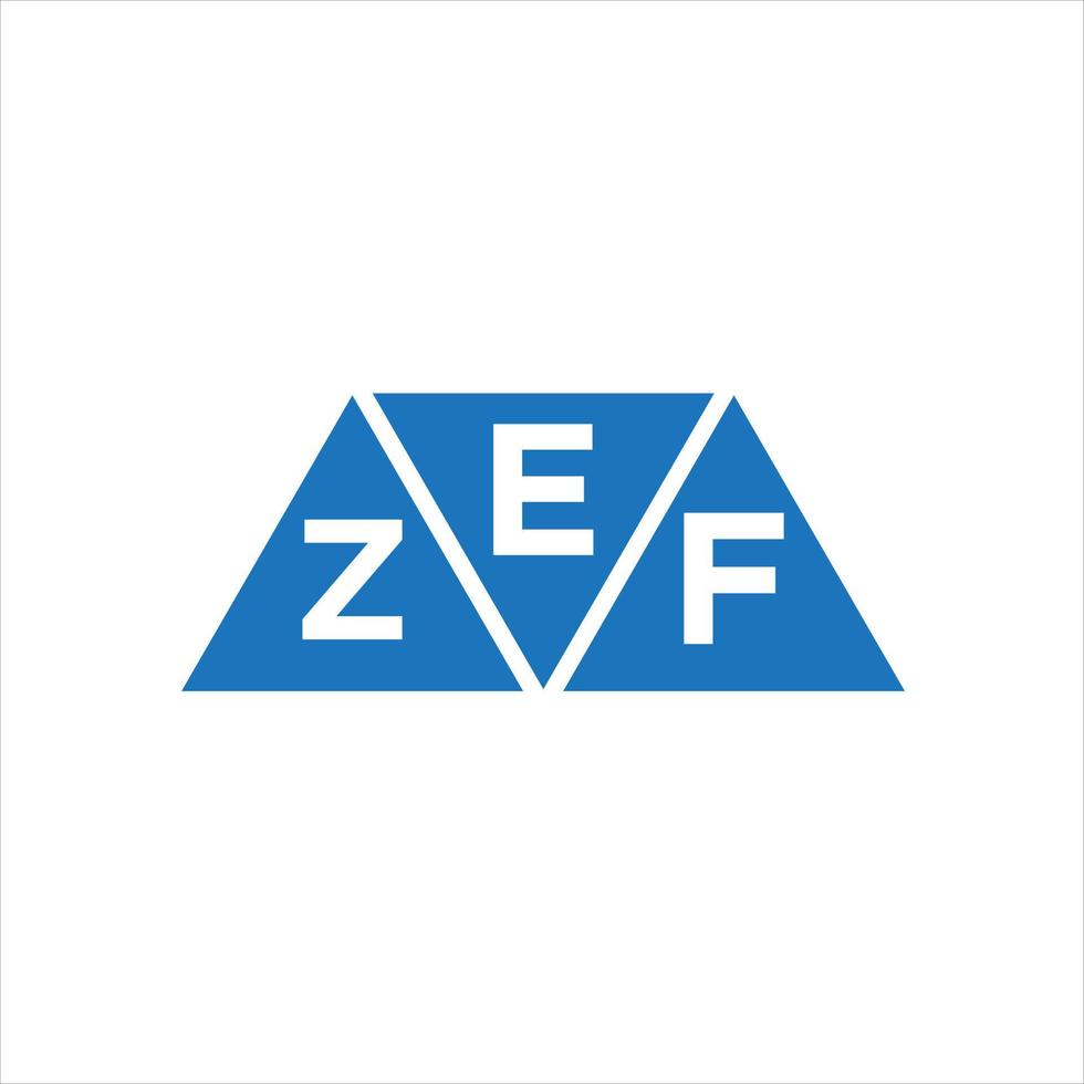 diseño de logotipo en forma de triángulo ezf sobre fondo blanco. concepto de logotipo de letra de iniciales creativas ezf. vector