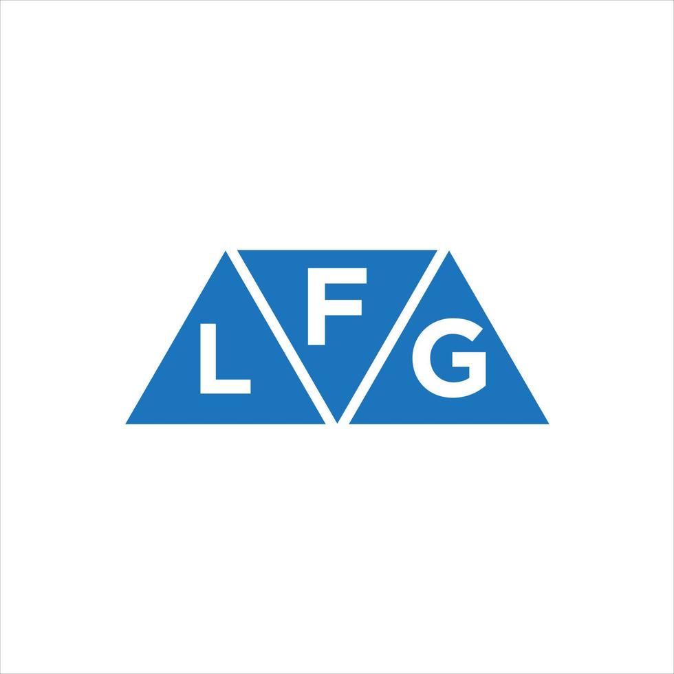 diseño de logotipo en forma de triángulo flg sobre fondo blanco. concepto de logotipo de letra de iniciales creativas flg. vector