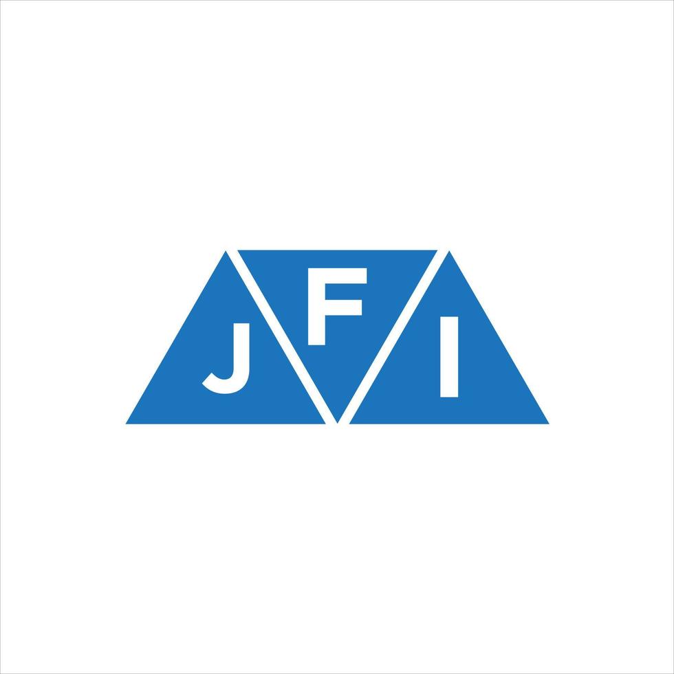 diseño de logotipo en forma de triángulo fji sobre fondo blanco. concepto de logotipo de letra de iniciales creativas de fji. vector