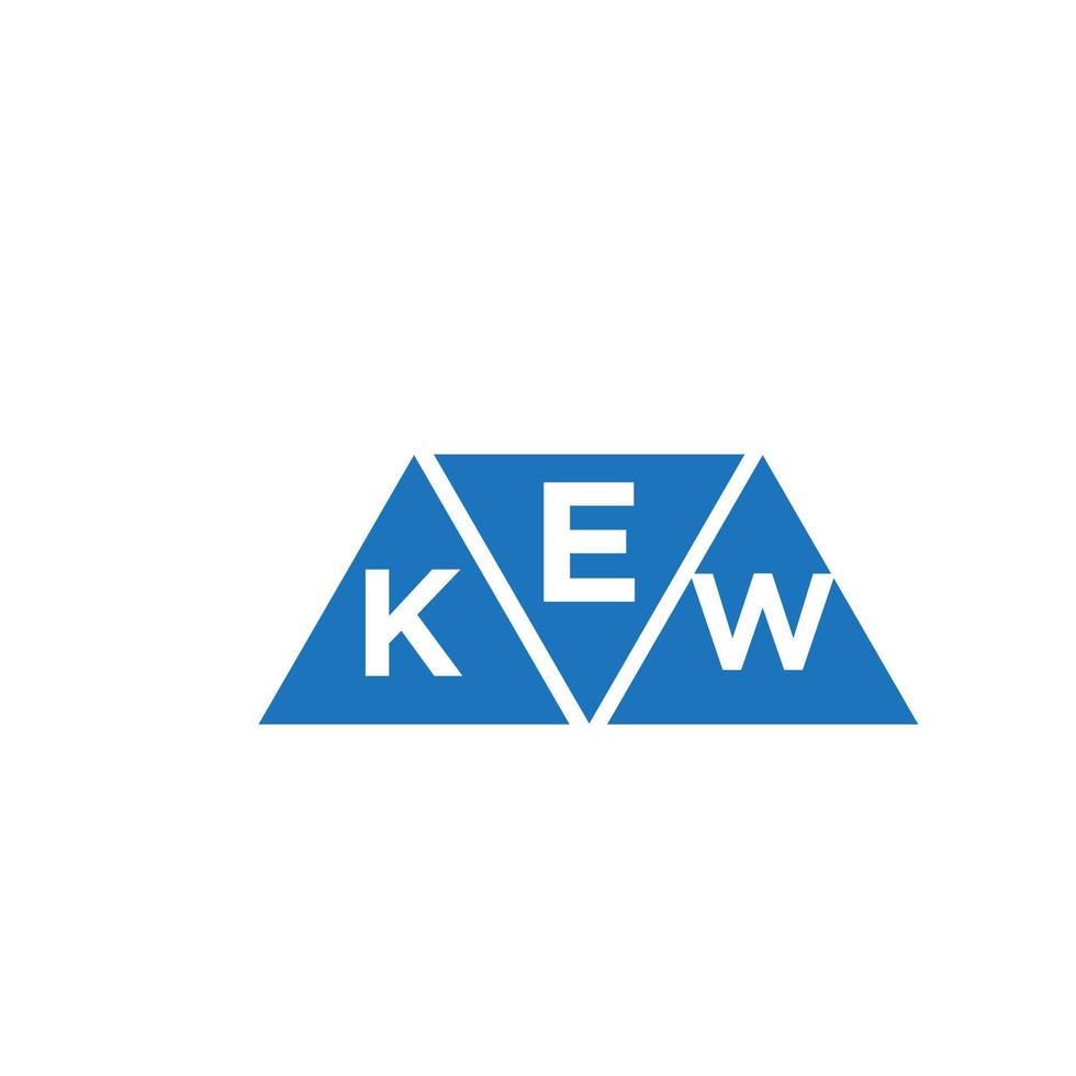 diseño de logotipo en forma de triángulo ekw sobre fondo blanco. concepto de logotipo de letra de iniciales creativas ekw. vector