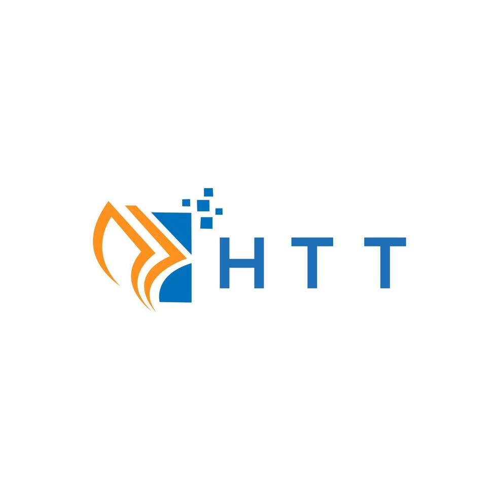 diseño de logotipo de contabilidad de reparación de crédito htt sobre fondo blanco. htt creative iniciales gráfico de crecimiento letra logo concepto. diseño del logotipo de finanzas empresariales htt. vector