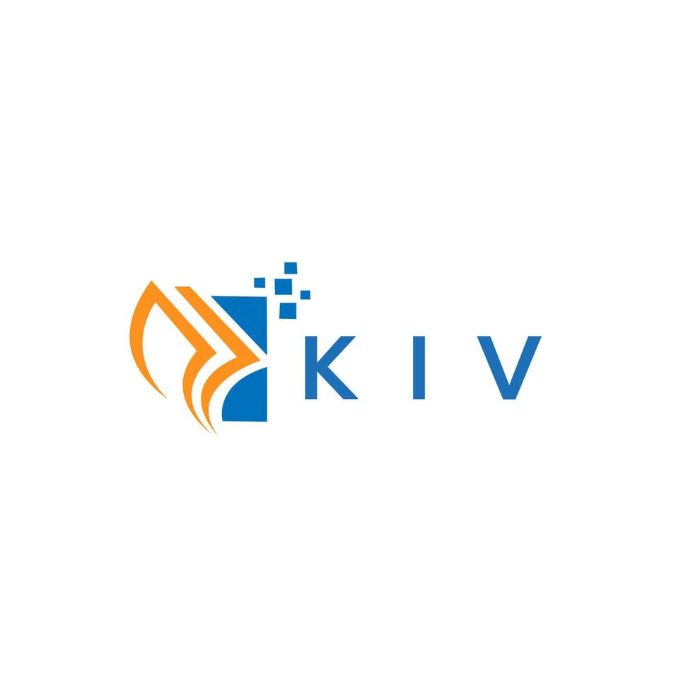 KIV credit repair accounting logo design on white background. KIV creative initials Growth graph letter logo concept. KIV business finance logo design. vector
