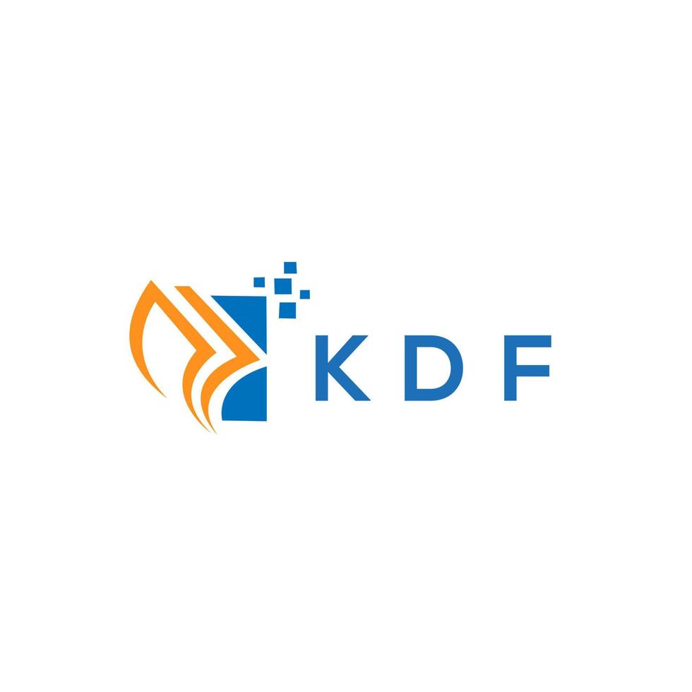 KDF credit repair accounting logo design on white background. KDF creative initials Growth graph letter logo concept. KDF business finance logo design. vector
