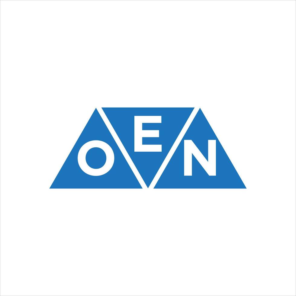 diseño de logotipo en forma de triángulo eon sobre fondo blanco. concepto de logotipo de letra de iniciales creativas de eon. vector