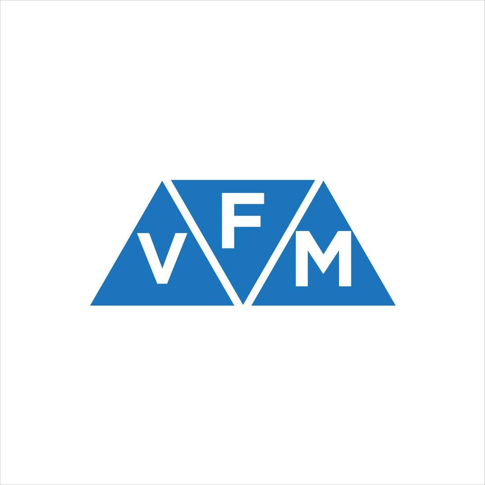 diseño de logotipo en forma de triángulo fvm sobre fondo blanco. concepto de logotipo de letra de iniciales creativas fvm. vector