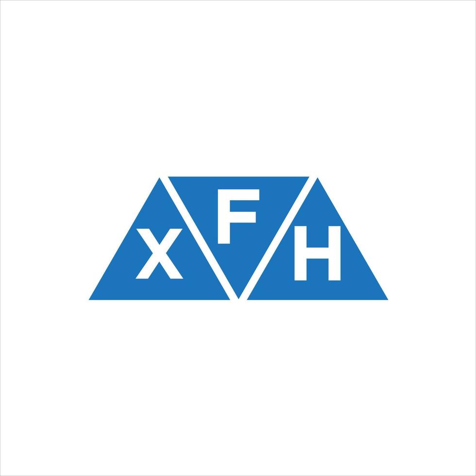 Diseño de logotipo en forma de triángulo fxh sobre fondo blanco. Concepto de logotipo de letra de iniciales creativas fxh. vector