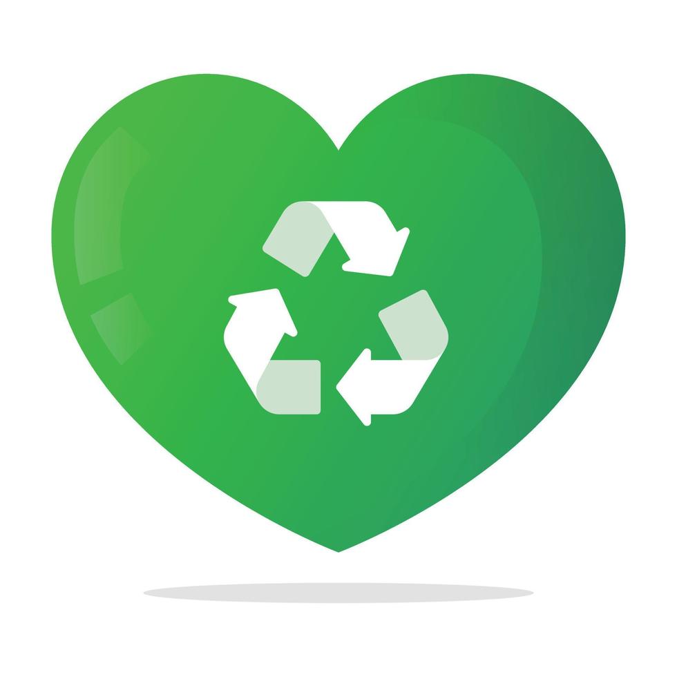 Recycle Sign In Gradient Heart vector