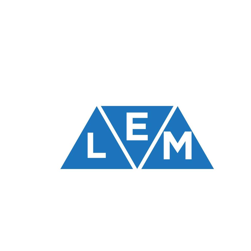 diseño de logotipo en forma de triángulo de olmo sobre fondo blanco. concepto de logotipo de letra de iniciales creativas de elm. vector