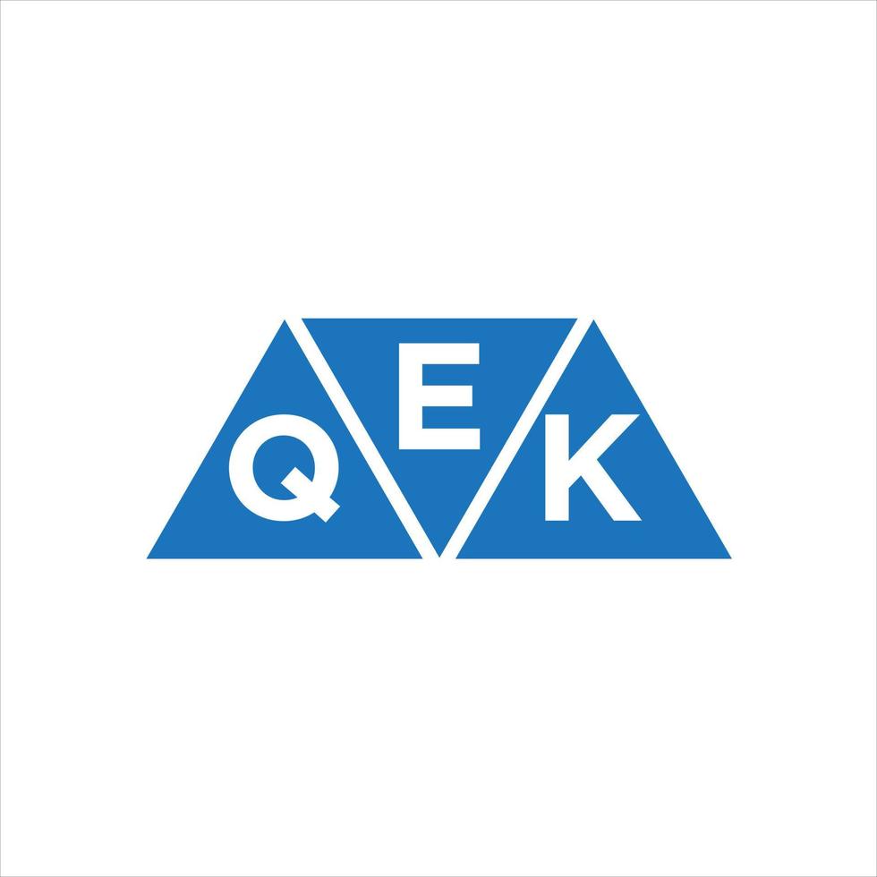 EQK triangle shape logo design on white background. EQK creative initials letter logo concept. vector