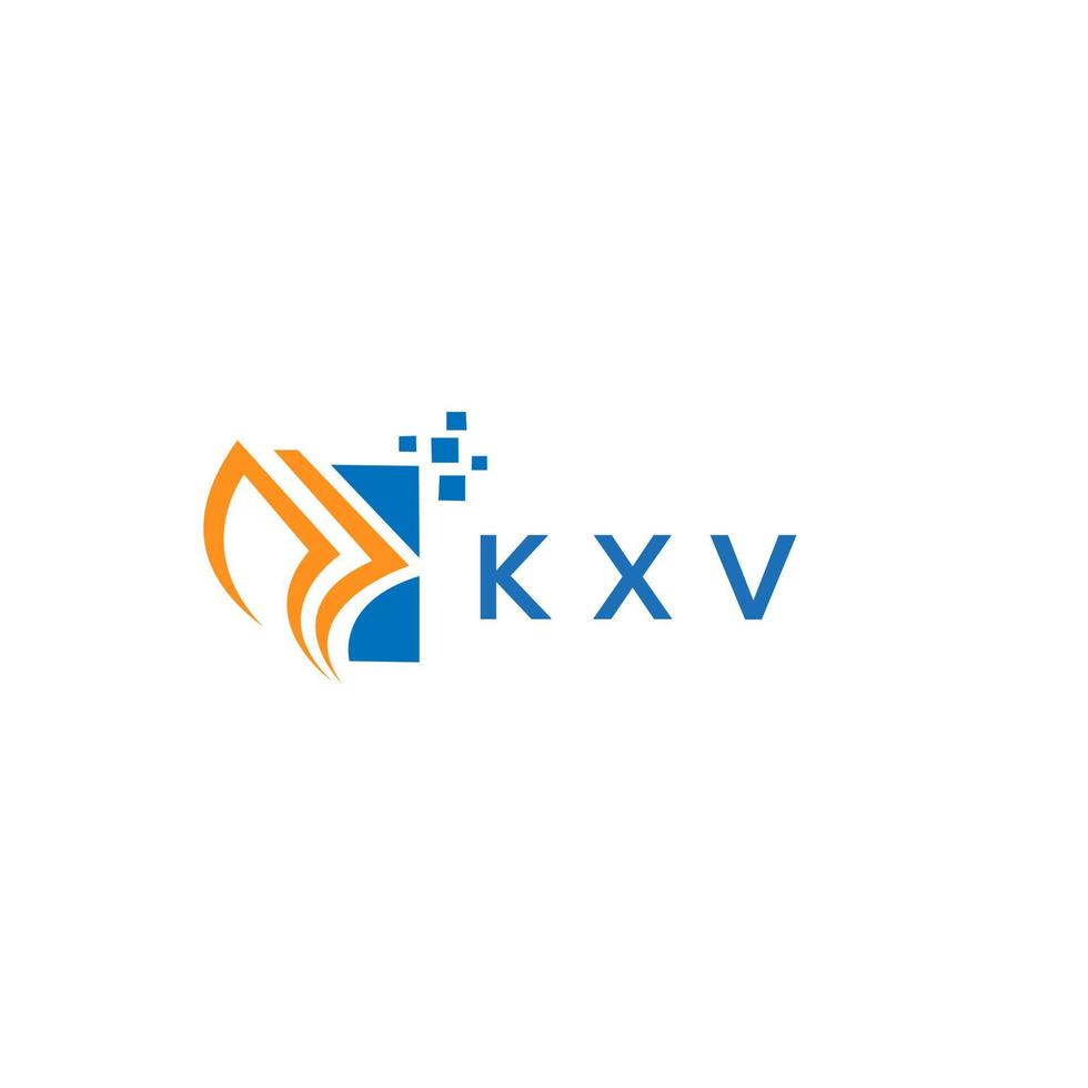 diseño de logotipo de contabilidad de reparación de crédito kxv sobre fondo blanco. kxv iniciales creativas crecimiento gráfico carta logo concepto. diseño del logotipo de finanzas empresariales kxv. vector