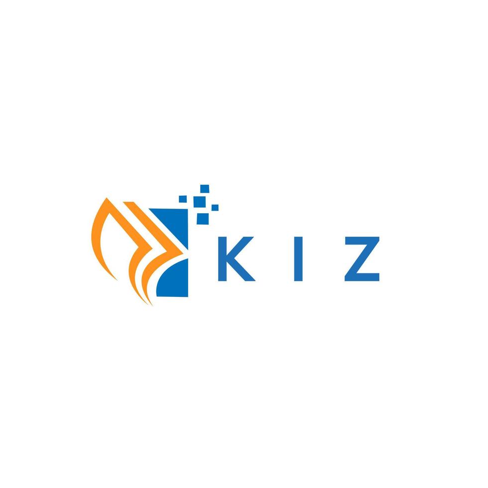 KIZ credit repair accounting logo design on white background. KIZ creative initials Growth graph letter logo concept. KIZ business finance logo design. vector
