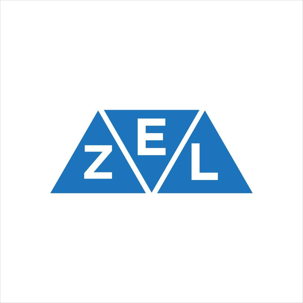 diseño de logotipo en forma de triángulo ezl sobre fondo blanco. concepto de logotipo de letra de iniciales creativas ezl. vector
