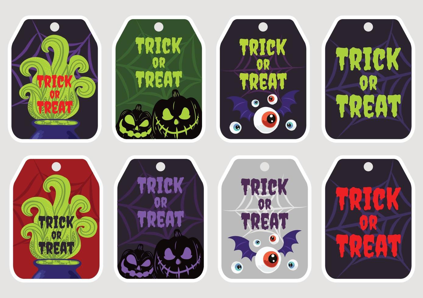 cute spooky halloween labels vector design