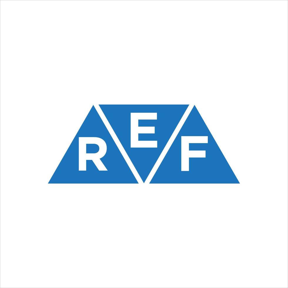 diseño de logotipo en forma de triángulo erf sobre fondo blanco. concepto de logotipo de letra de iniciales creativas erf. vector