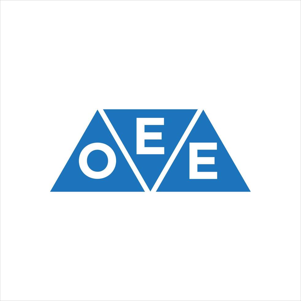 diseño de logotipo en forma de triángulo eoe sobre fondo blanco. concepto de logotipo de letra de iniciales creativas de eoe. vector