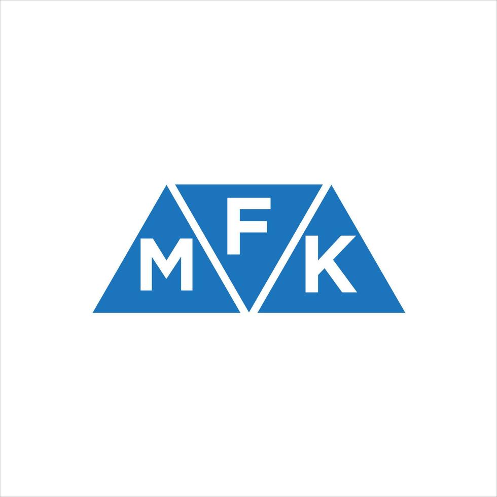 diseño de logotipo en forma de triángulo fmk sobre fondo blanco. concepto de logotipo de letra de iniciales creativas fmk. vector