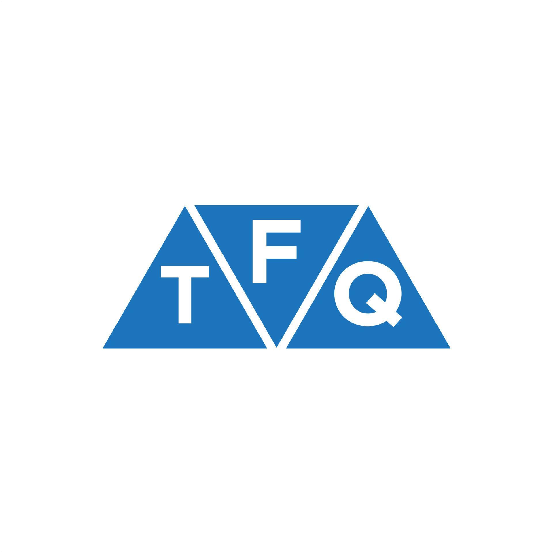 FTQ triangle shape logo design on white background. FTQ creative