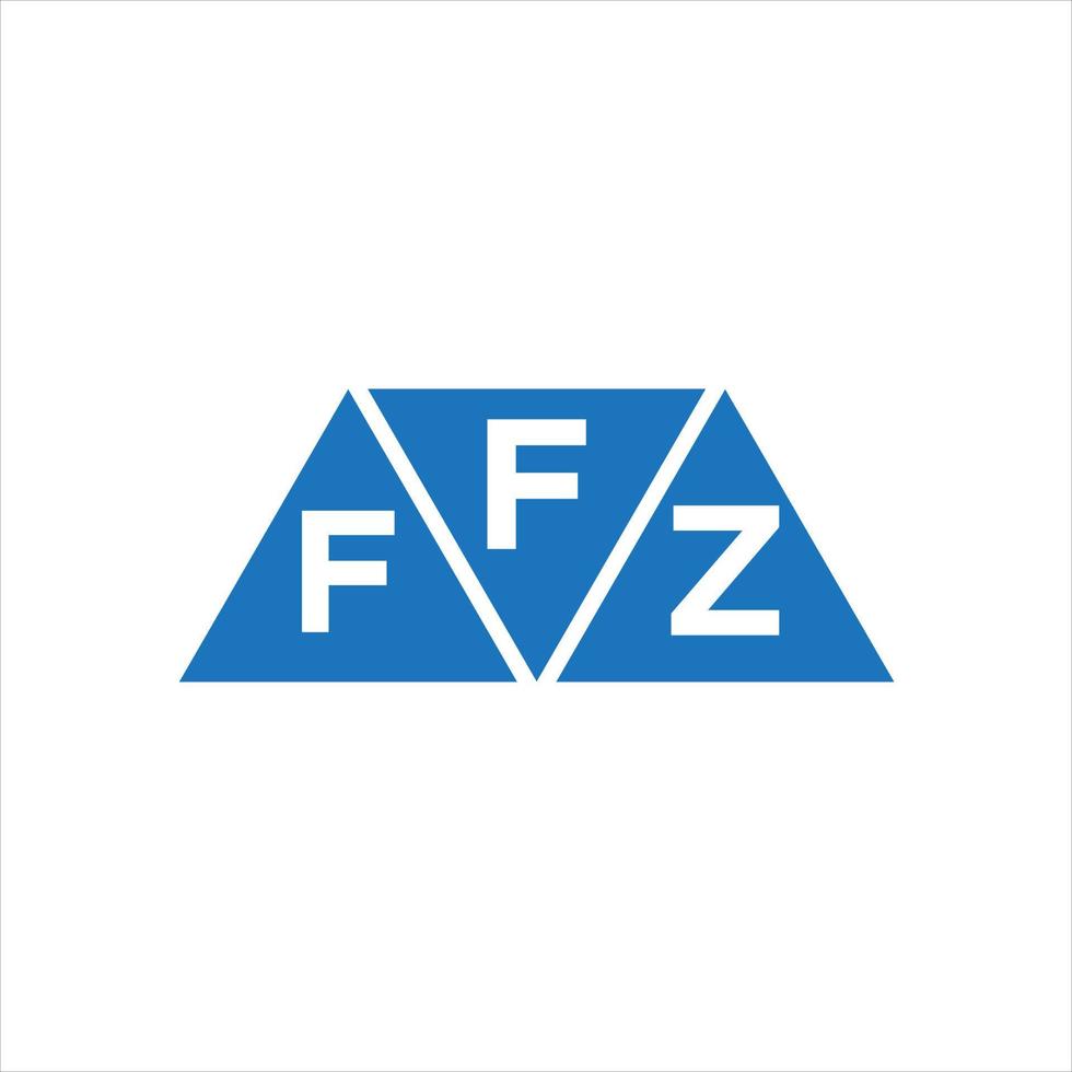 Diseño de logotipo en forma de triángulo ffz sobre fondo blanco. concepto de logotipo de letra de iniciales creativas ffz. vector