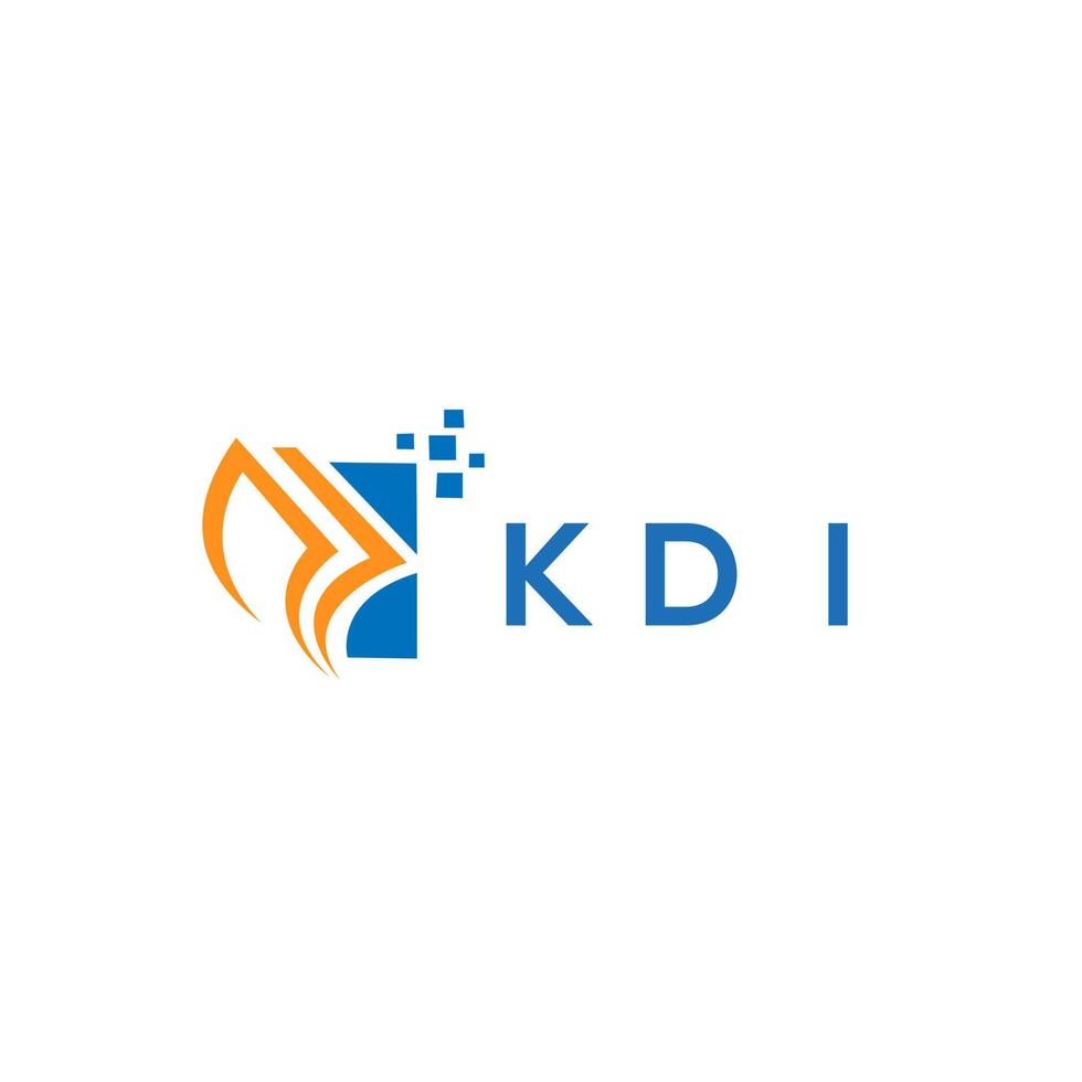 diseño de logotipo de contabilidad de reparación de crédito kdi sobre fondo blanco. concepto de logotipo de letra de gráfico de crecimiento de iniciales creativas kdi. diseño del logotipo de finanzas empresariales kdi. vector