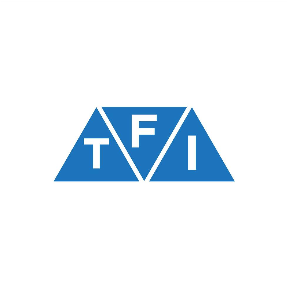 diseño de logotipo en forma de triángulo fti sobre fondo blanco. concepto de logotipo de letra de iniciales creativas fti. vector