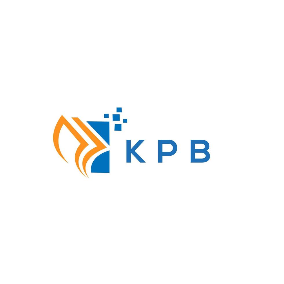 KPB credit repair accounting logo design on white background. KPB creative initials Growth graph letter logo concept. KPB business finance logo design. vector