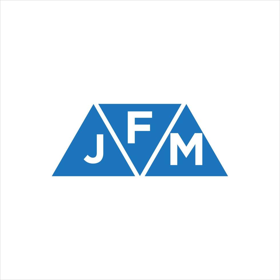 FJM triangle shape logo design on white background. FJM creative initials letter logo concept. vector