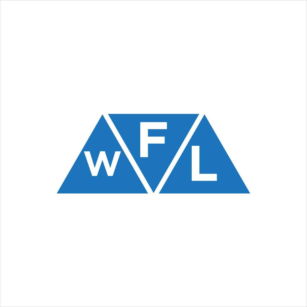 diseño de logotipo en forma de triángulo fwl sobre fondo blanco. concepto de logotipo de letra de iniciales creativas fwl. vector