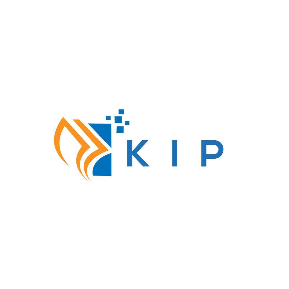 diseño de logotipo de contabilidad de reparación de crédito kip sobre fondo blanco. kip creative iniciales gráfico de crecimiento letra logo concepto. diseño del logotipo de finanzas empresariales kip. vector