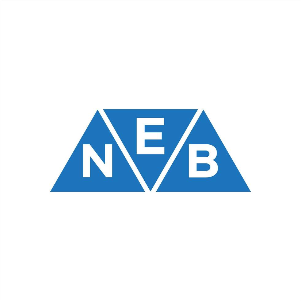 diseño de logotipo en forma de triángulo enb sobre fondo blanco. concepto de logotipo de letra de iniciales creativas enb. vector