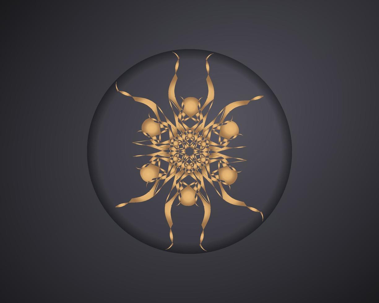 Round abstract luxury mandala. logo template design. vector illustration