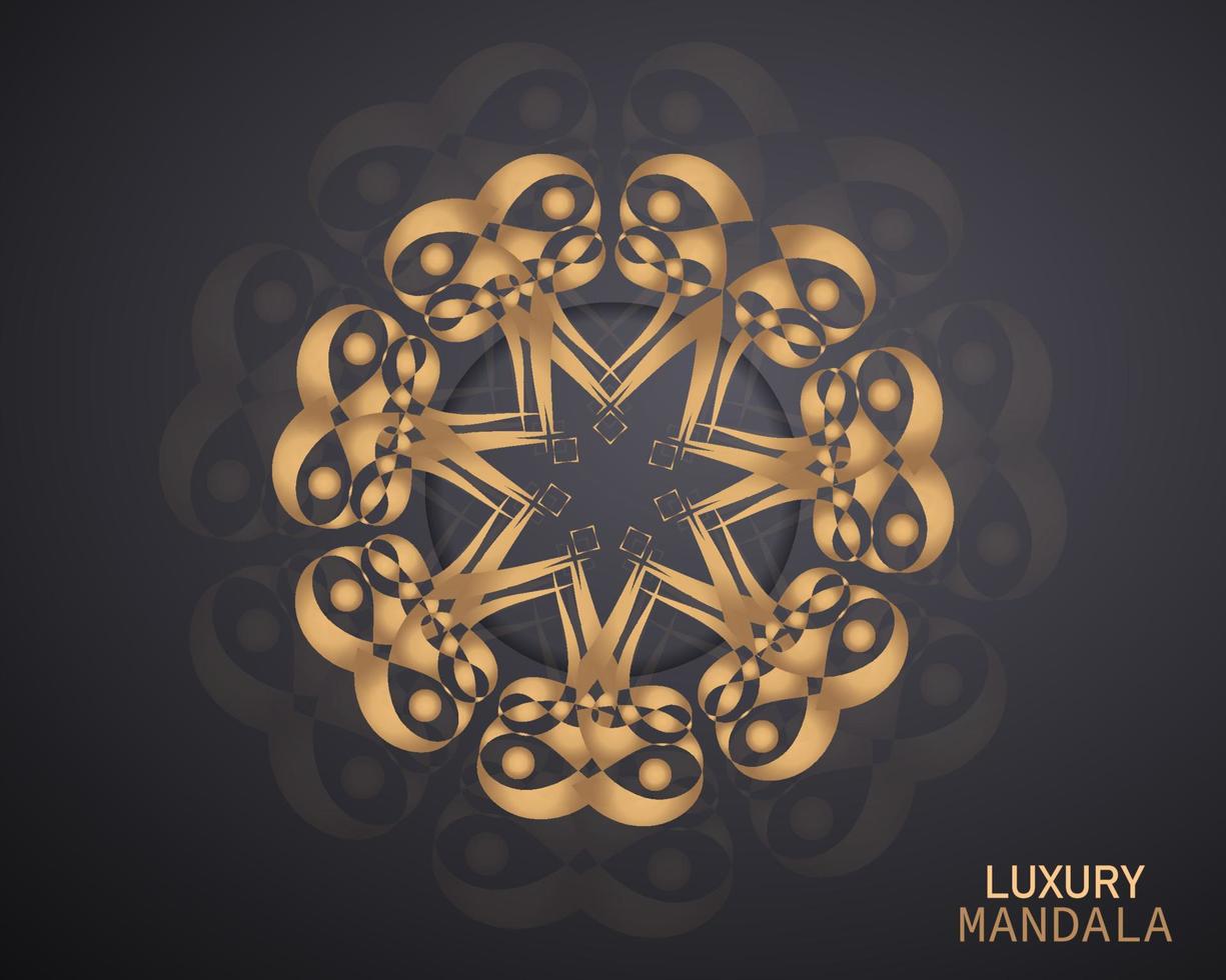 Round abstract luxury mandala. logo template design. vector illustration