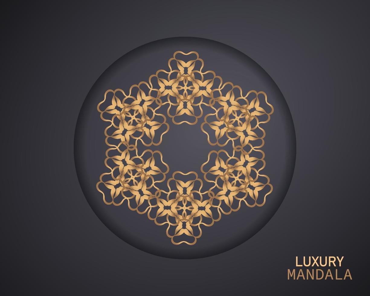 Round abstract luxury mandala. logo template design. vector illustration