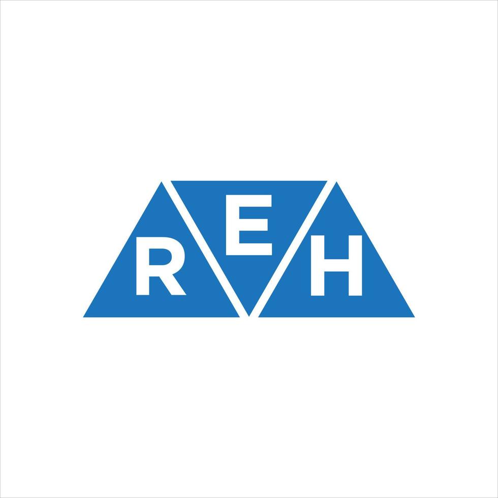 diseño de logotipo en forma de triángulo erh sobre fondo blanco. erh creative iniciales carta logo concepto. vector