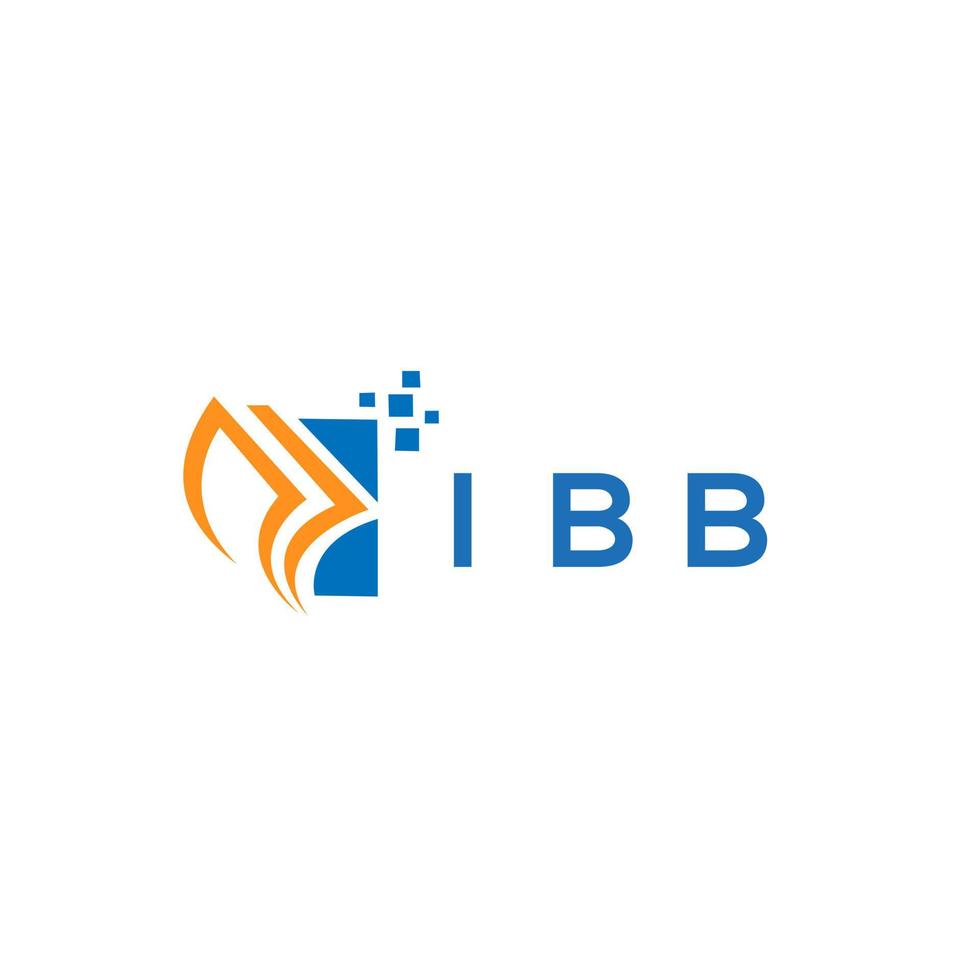 diseño de logotipo de contabilidad de reparación de crédito ibb sobre fondo blanco. Concepto de logotipo de letra de gráfico de crecimiento de iniciales creativas de ibb. Diseño del logotipo de finanzas empresariales de ibb. vector