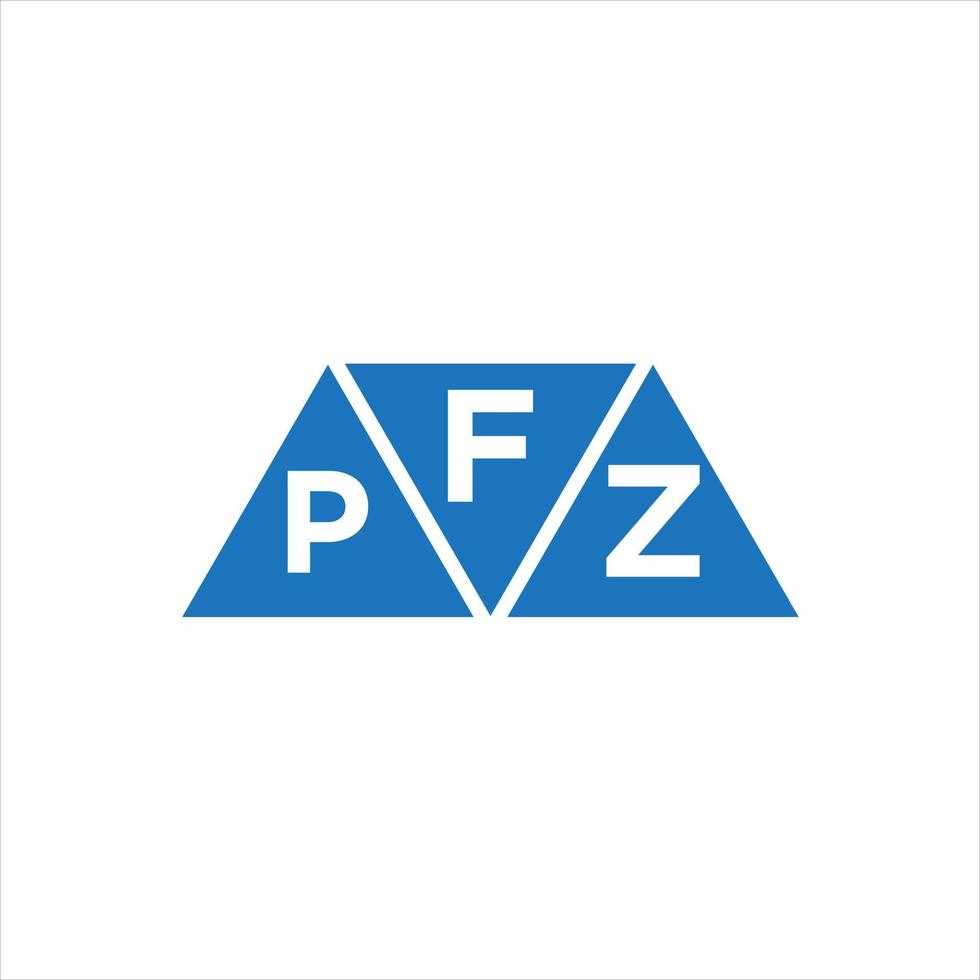 diseño de logotipo en forma de triángulo fpz sobre fondo blanco. concepto de logotipo de letra de iniciales creativas fpz. vector