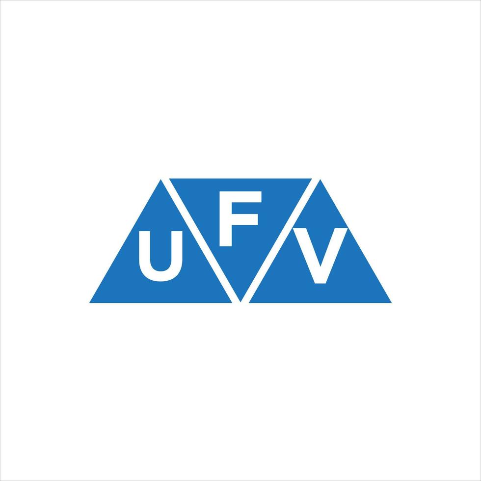 diseño de logotipo en forma de triángulo fuv sobre fondo blanco. concepto de logotipo de letra de iniciales creativas fuv. vector